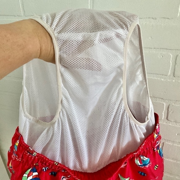 Abercrombie&Fitch Swim Trunks Shorts Red Novelty Sailing Nantucket print Sz S - Picture 10 of 15
